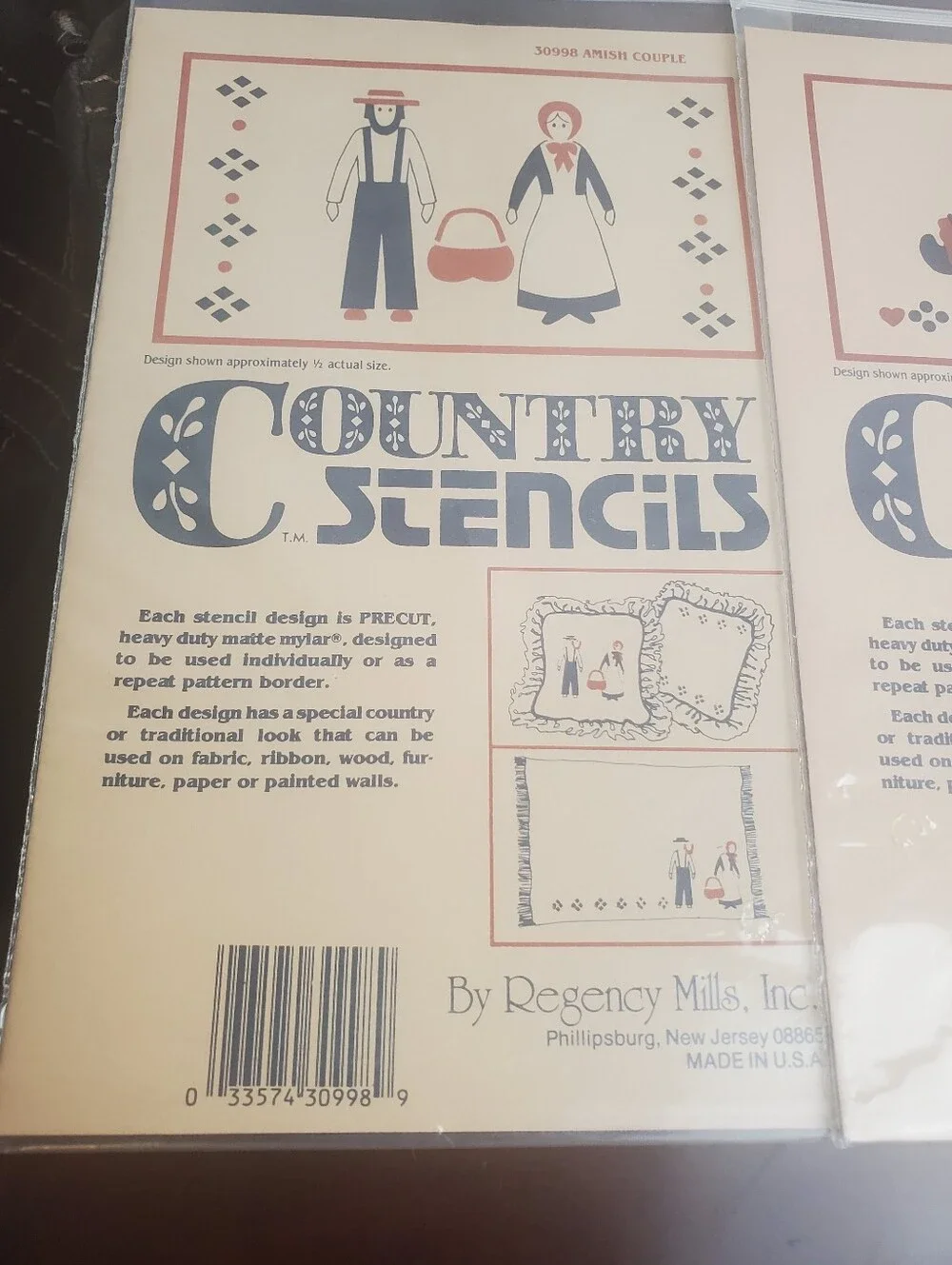 NOS Lot Of 4 Country Stencils By Regency Mills People Couples Country Folk U.S.A